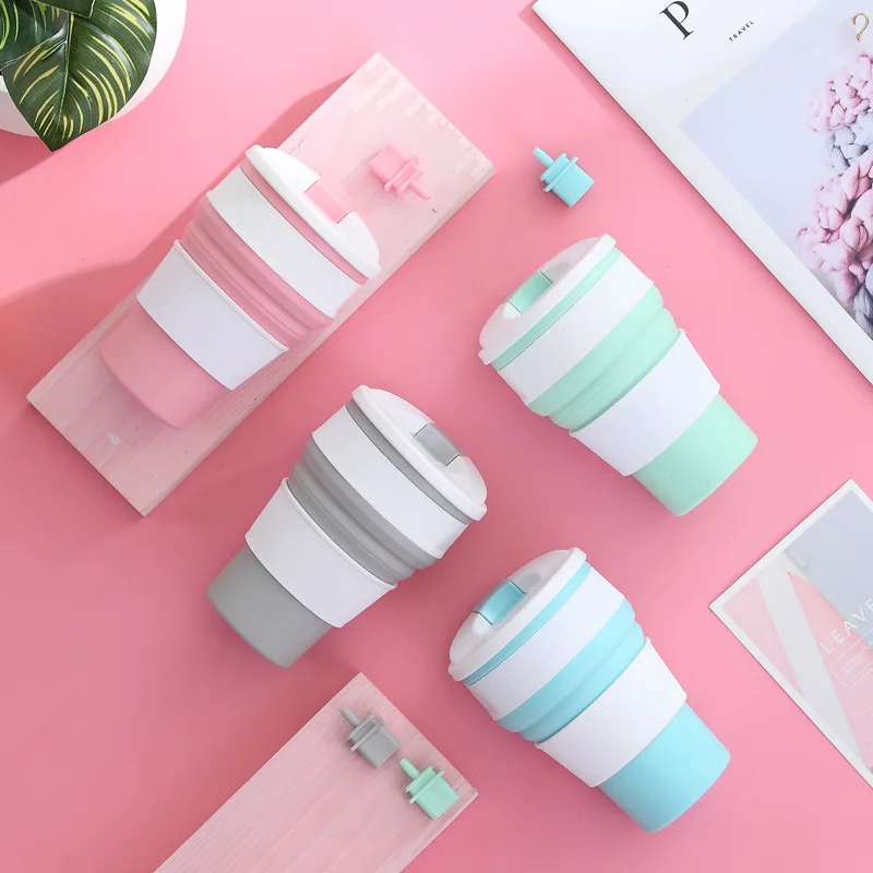 Популярная Складная силиконовая чашка портативная телескопическая складная