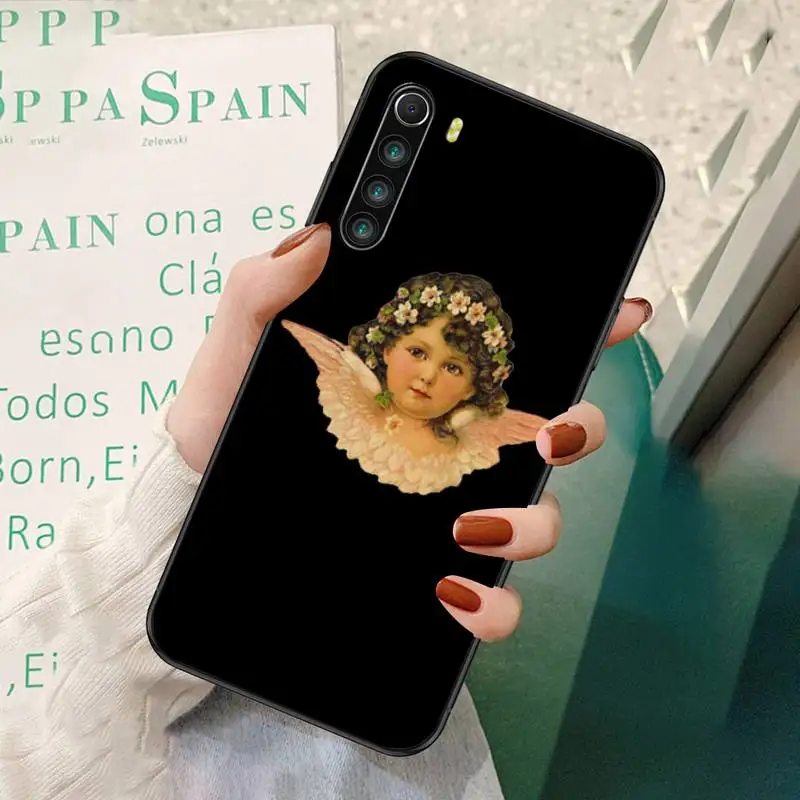 

Luxury Cartoon Angel Baby Printing Black Soft Phone Cases For Redmi 7 8 9 A K20 30 Pro Note 8 9 Pro 9s