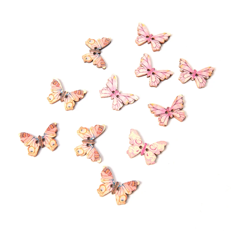 

Colorful Butterfly Wooden Buttons Sewing Scrapbooking Sewing Buttons For Craft