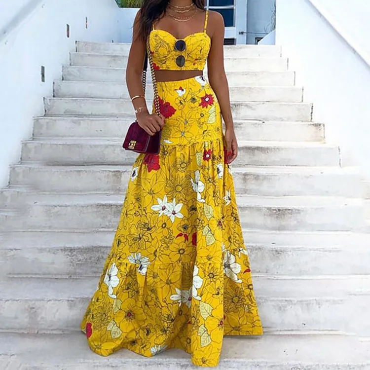 

2021 new spring and summer hot sale chest wrap sling half-length skirt