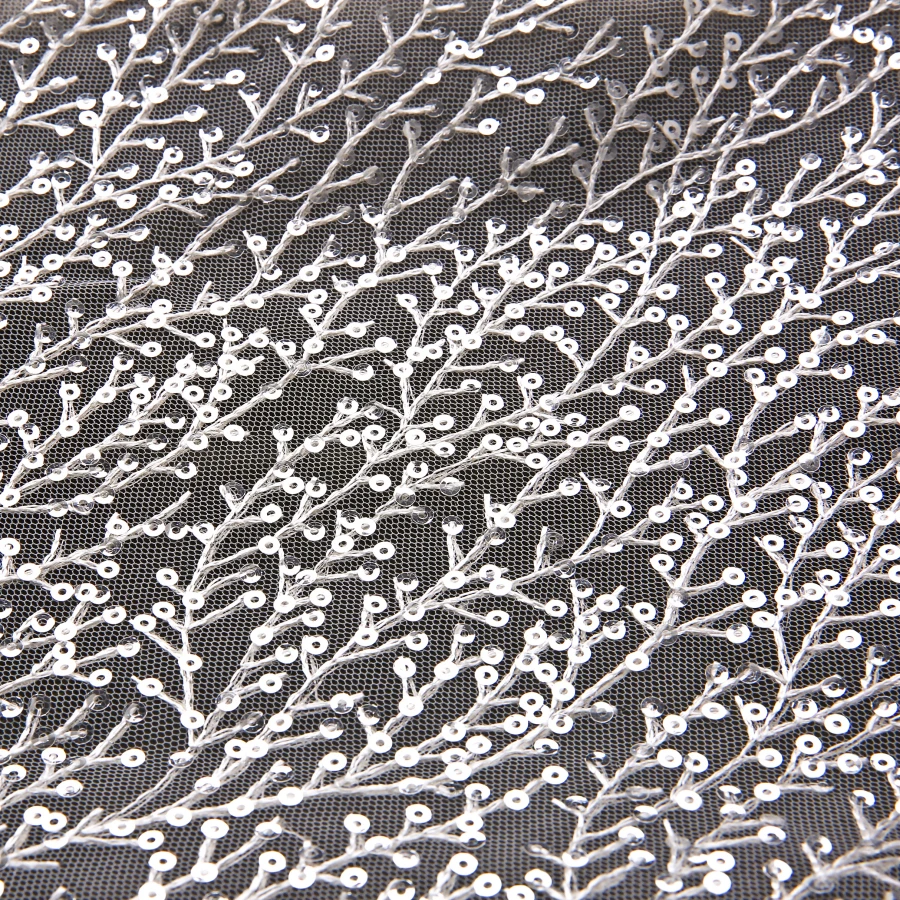 5 ярдов Новая ветка блесток сетка ткань с блестками для вышивки свадьбы шифон