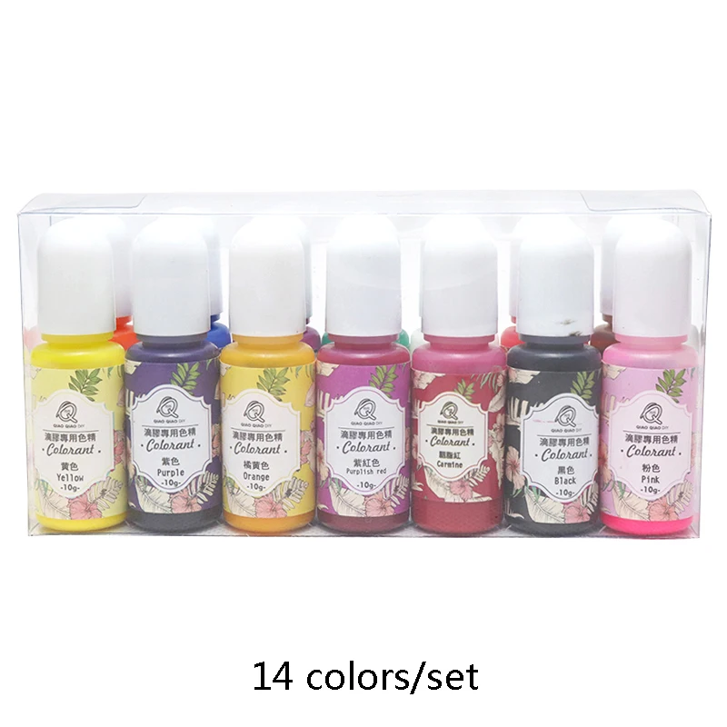 

Epoxy Resin Pigment UV Resin 10g Coloring Dye Colorant Resin Pigment DIY Handmade Crafts Jewelry Making Tools 14 colors/set