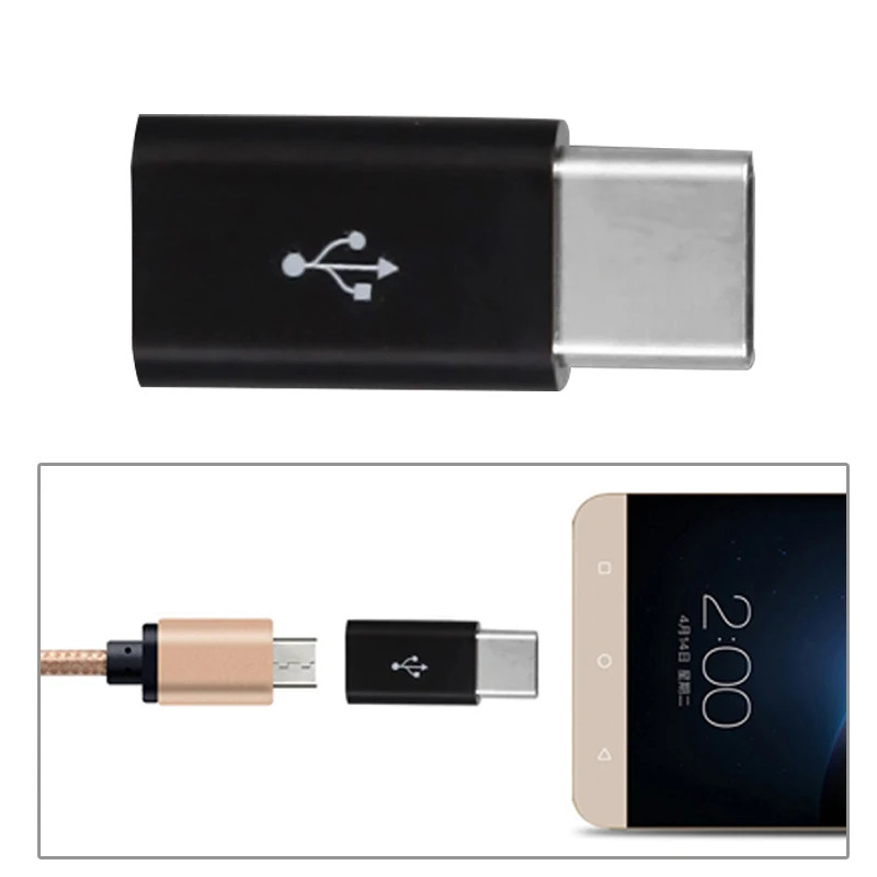 Urijk 1 шт. Micro USB Android к разъемам type c 11*25 мм C Мужской адаптер для Letv Xiaomi 5X S8