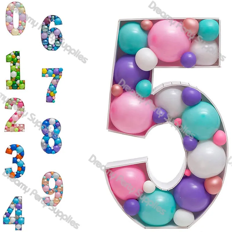 Marco gigante para decoraci&oacute;n de globos, soporte para fiestas, bricolaje, mosaico org&aacute;nico para cumplea&ntilde;os de beb&eacute;, aniversario, 1, 2, 3, 5-2