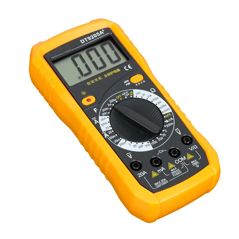 DT9205A+ профессиональный мультиметр ЖК-Цифровой Амперметр Вольтметр Сопротивление Емкость Вольт Ом мультиметр портативный тестер метр