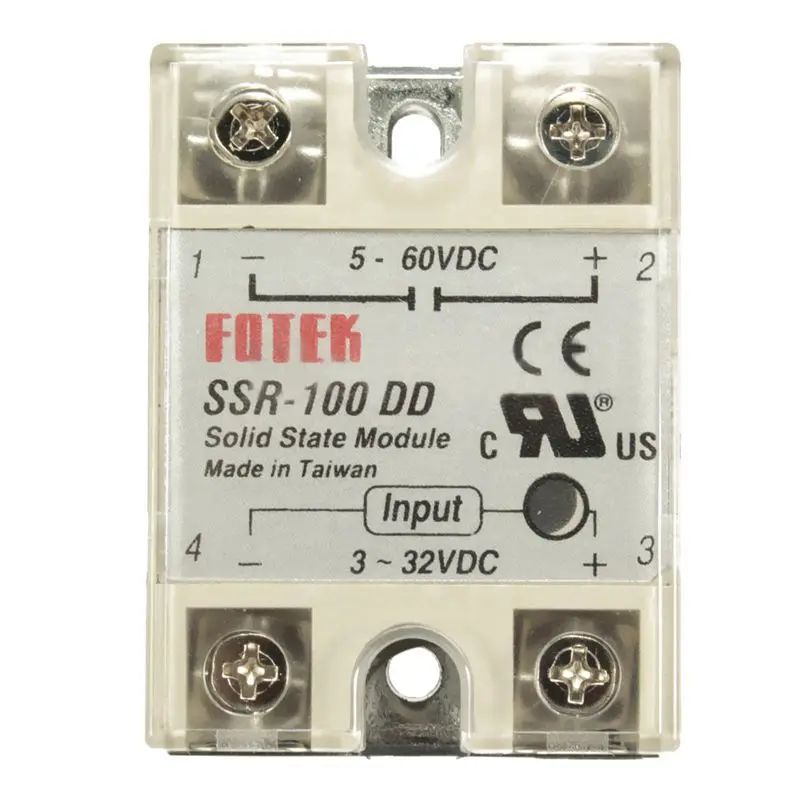 Горячая продажа SSR-100 DD твердотельный модуль твердотельные реле DC-DC 100A 3-32 В DC/5-60 в DC