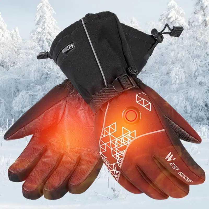 

Heated Gloves Battery Powered Winter Thermal Motorcycle Heating Gloves Riding Waterproof Guantes Para Moto Touch Screen New