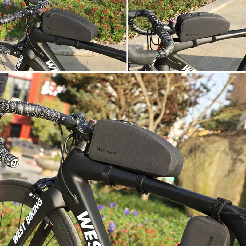 

Bicycle bag front beam package mountain bike road vehicle pipe bag waterproof saddle bag hard shell pipe package PU leather