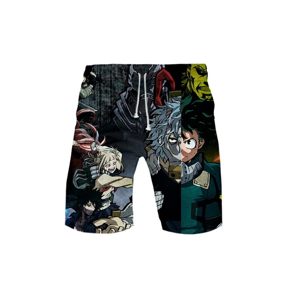 

Шорты мужские пляжные с 3D-принтом, модные тонкие спортивные штаны с мультяшным рисунком аниме Моя геройская академия, специальное предложе...