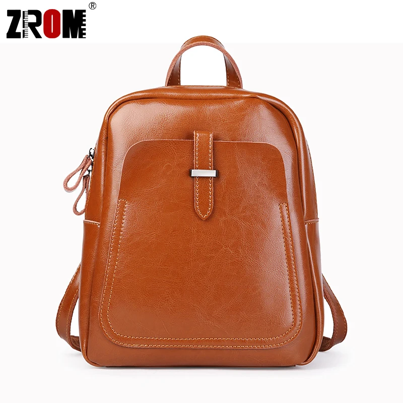 Рюкзак женский ZROM из натуральной кожи 2019 натуральный кожаный рюкзак | Багаж и