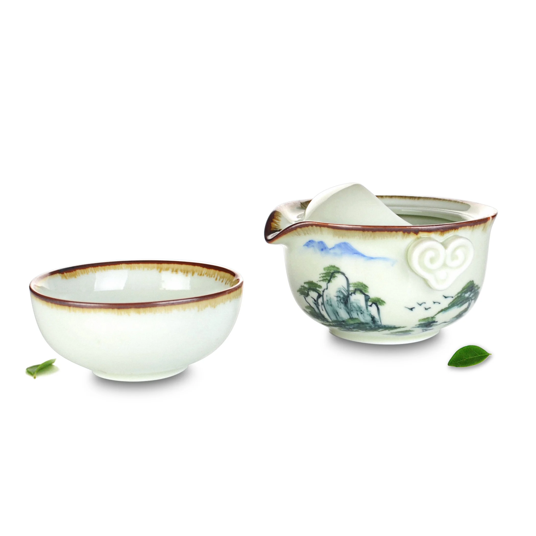 Элегантный китайский фарфоровый Gongfu маленький портативный чайник чашки