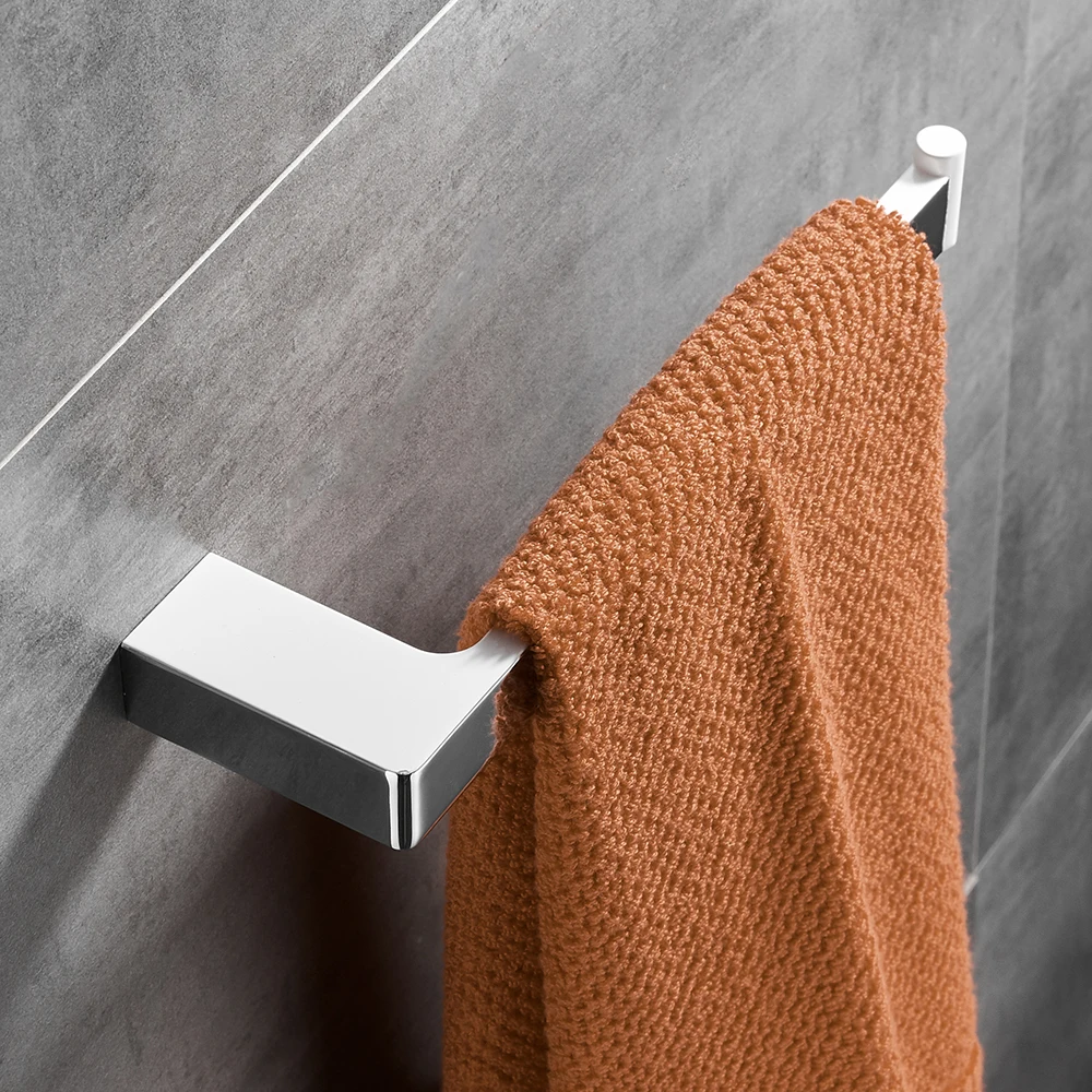 

White +Chrome Zinc Alloy Towel Ring Robe Hook Toilet Brush Holder Towel Bar Bathroom Accessories Set Paper Holder FM-5700WL