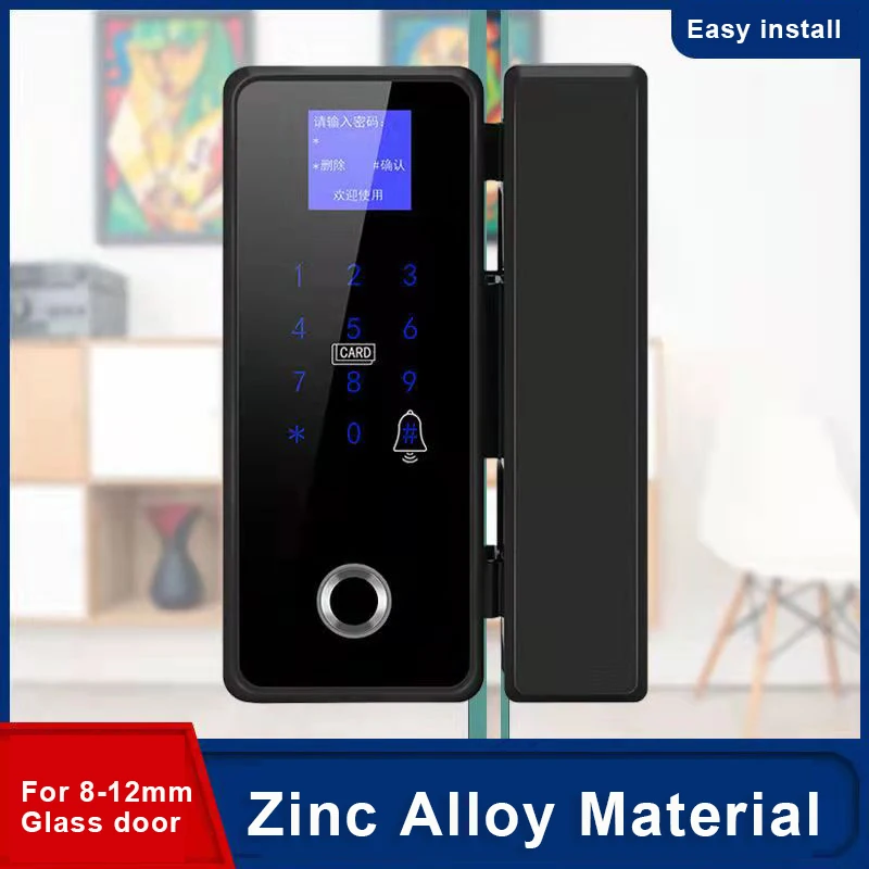 

5 Minutes Easy install Office Fingerprint Lock 20 Meters Remote Control 2000Users Black Color Apartment Door Locks