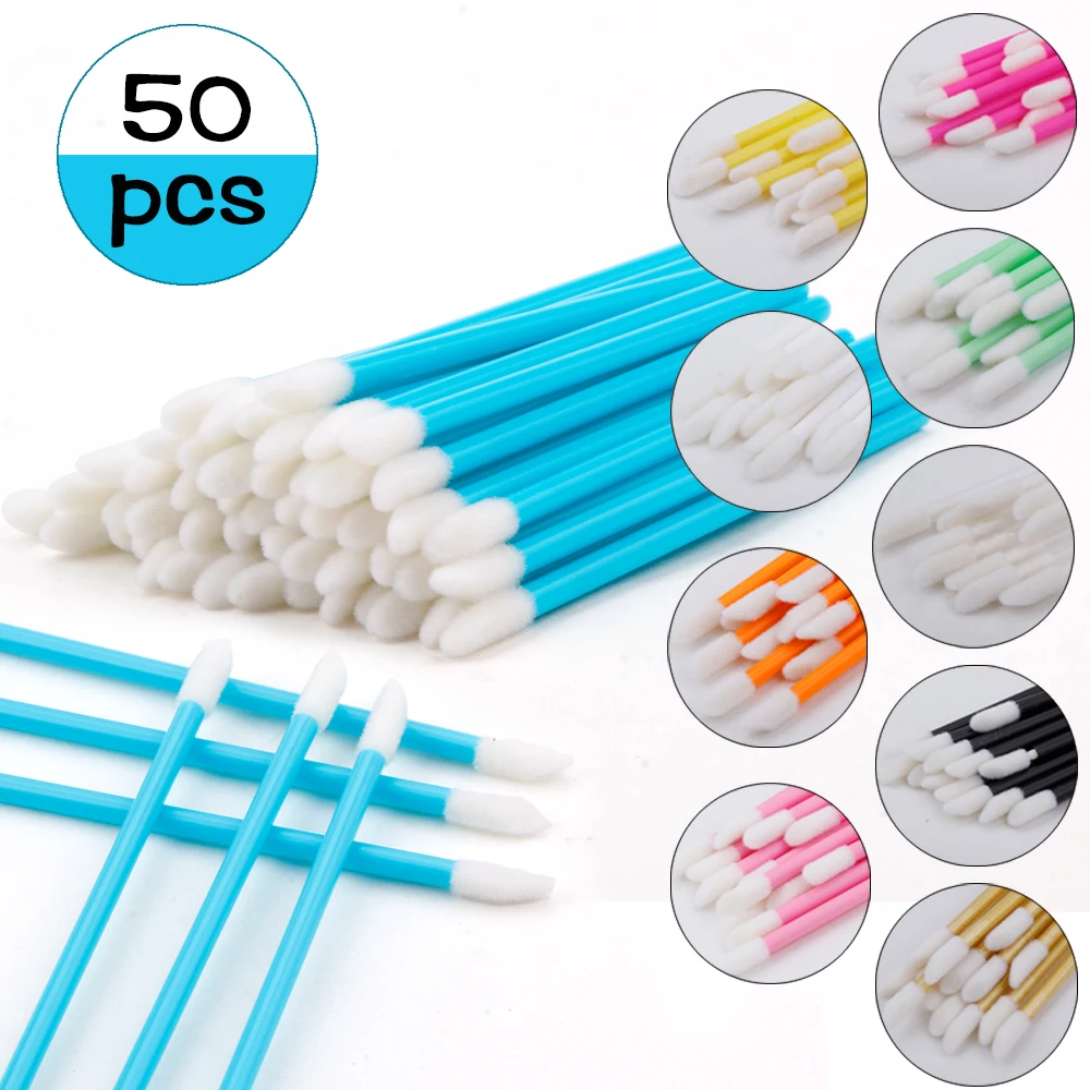 50 шт. кисти для Губ Одноразовые Аппликаторы Кисть губной помады тушь ресниц