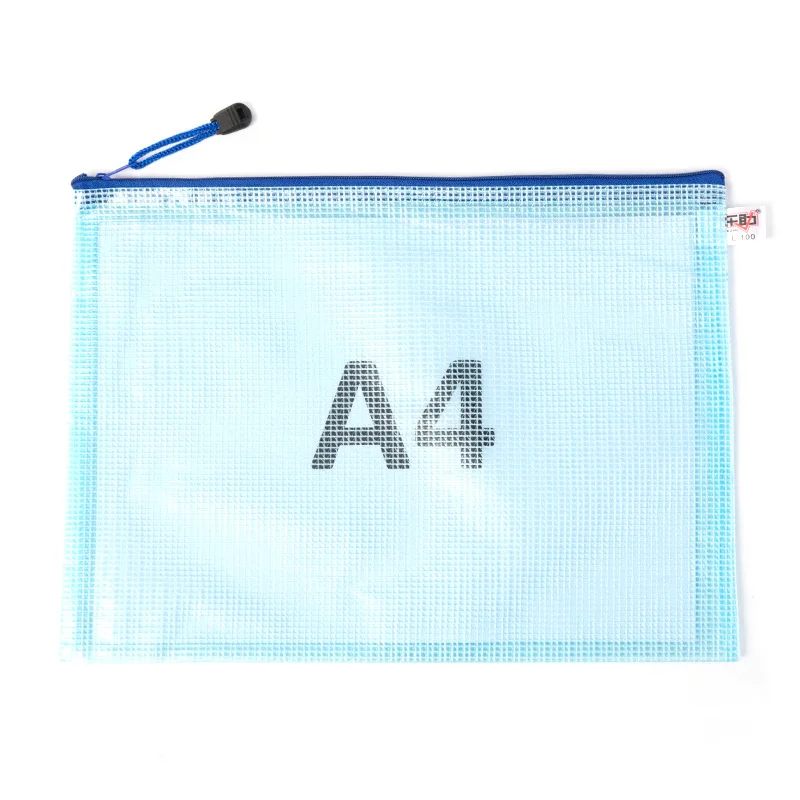 

10 Pcs/lot Gridding A4 A5 A6 Waterproof File Bag Holder Zip Document Pocket Organizer Plastic Storage Folder Office Stationery