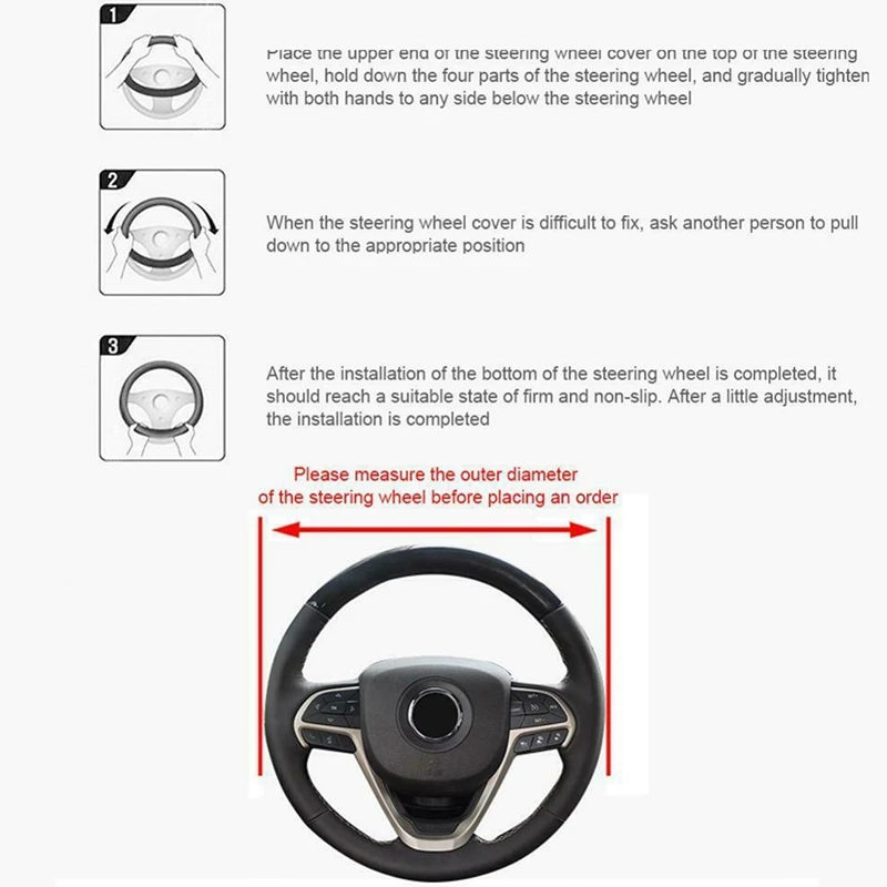 

Universal 38cm Non-Slip Steering Wheel Cover Fluorescent Wave Pattern for Cars Steering Wheel Car Interior