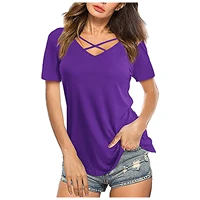 2021 fashion new women t shirt elegant solid color ladies tee casual v neck short sleeve female tops