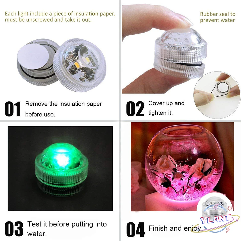 Погружной светодиодный светильник водонепроницаемый подводный RGB для свадьбы