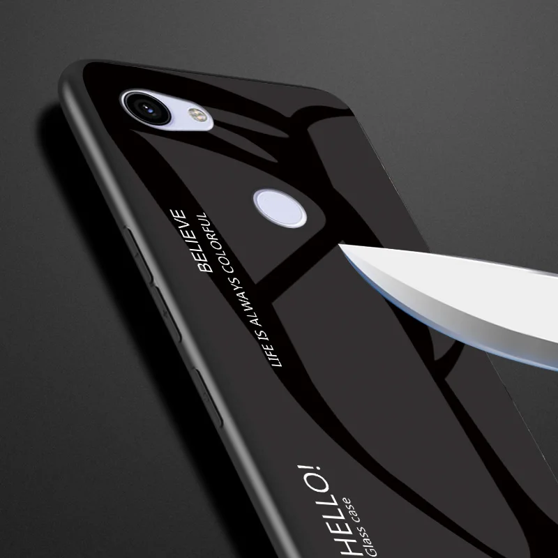 Для Google Pixel 2 3 XL чехол из цветного закаленного стекла с градиентом задняя крышка