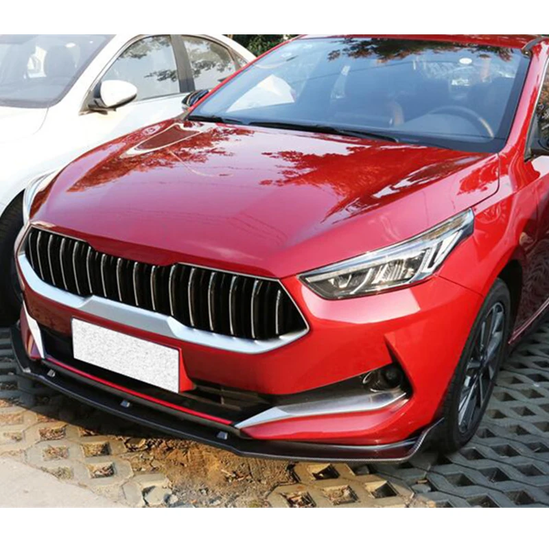 

CEYUSOT FOR 3PCS NEW Kia K3 Car Front Spoiler Anti - Collision Accessories PU Material Separator Trim Black Body Kit 2019 20 21
