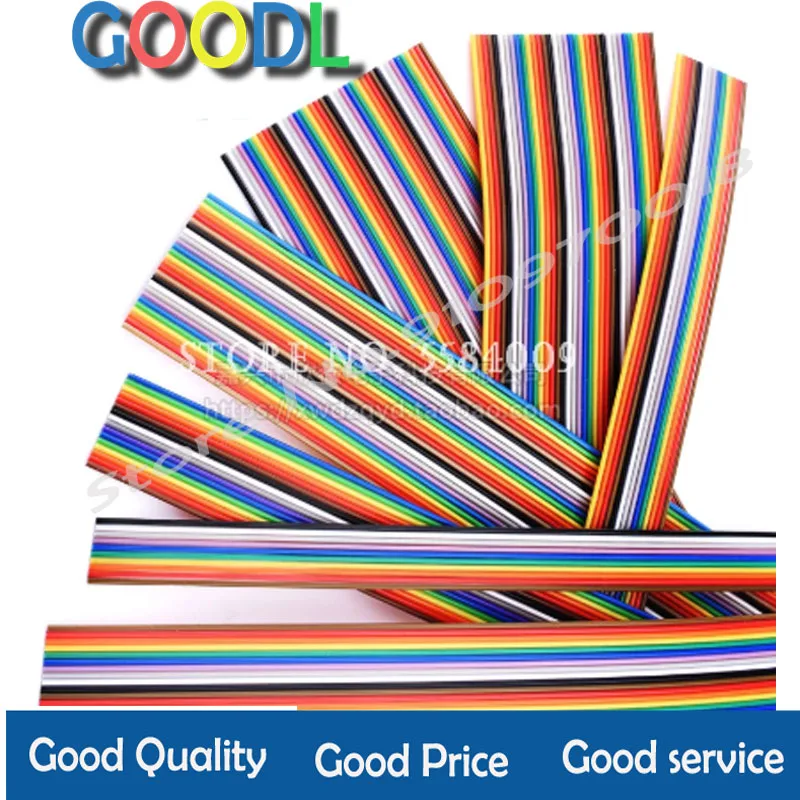 1 метр 10P/12P/14P/16P/20P/26P/34P/40P/50P 27 мм цветной плоский ленточный кабель Радужный DuPont для