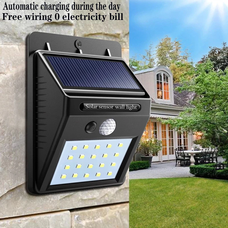 

LED Outdoor Solar Courtyard Wall Light Motion Sensor Rechargeable Corridor Waterproof Yard Garden Country House Street Light