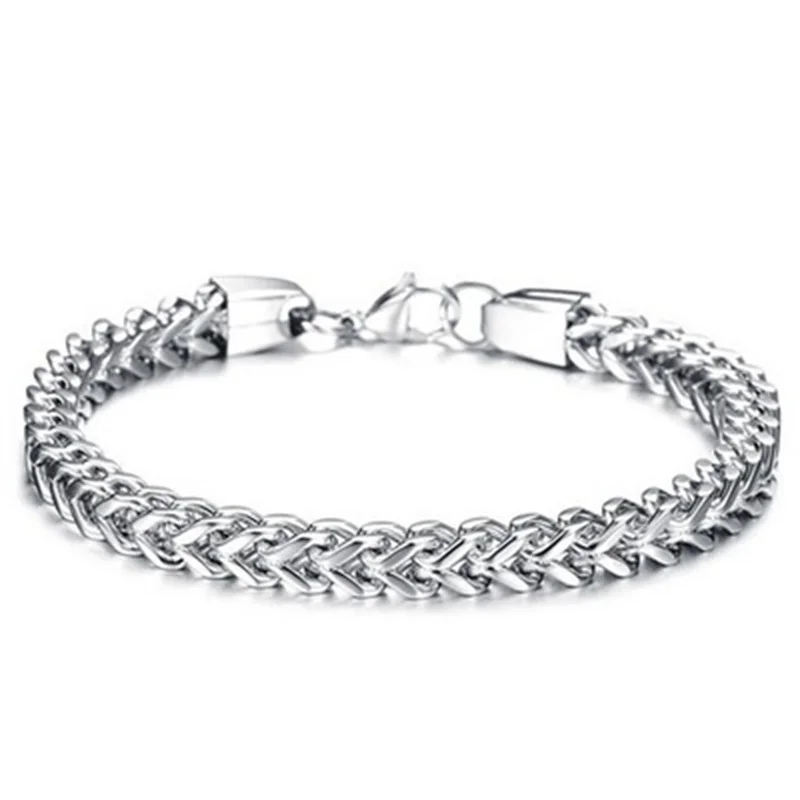 

titanium steel men's bracelet European and American fashion keel chain positive and negative chain stainless steel wholesale