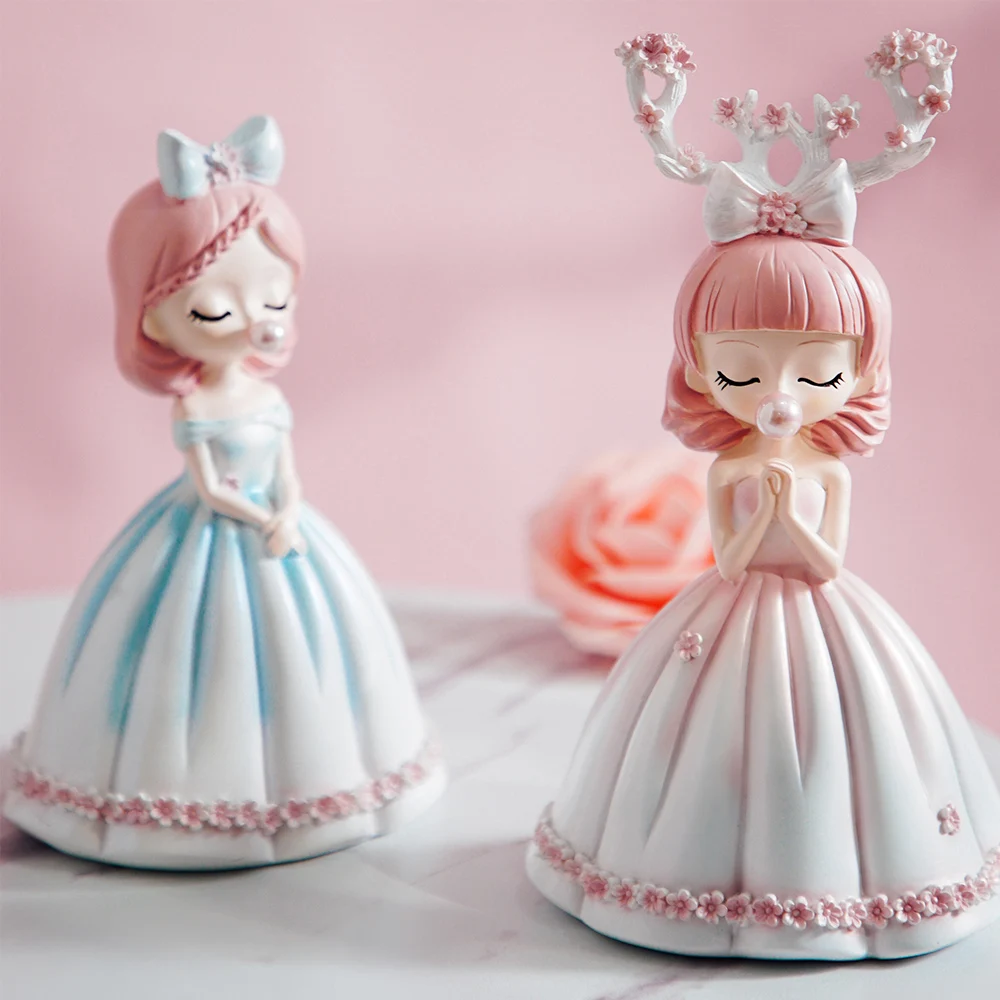 

Милые украшения из смолы для маленькой девочки, Современное украшение для дома, настольное прикроватное украшение для спальни, подарок для ...