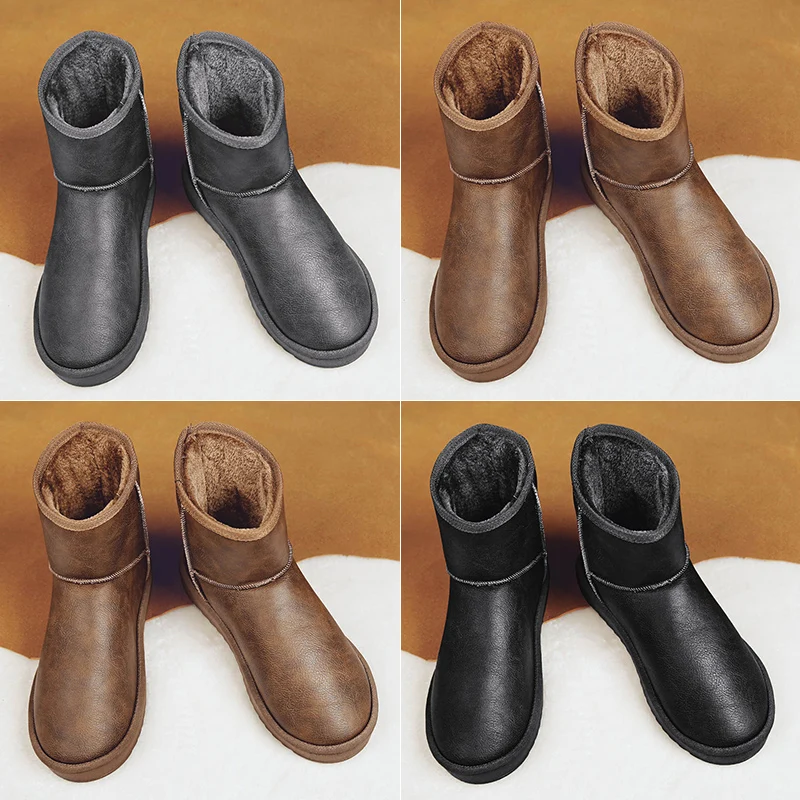 

Women Snow Boots for Men Free Shipping Leather Boots Winter Boots Platform Shoes Keep Warm Ankle Boots men and women Unisex