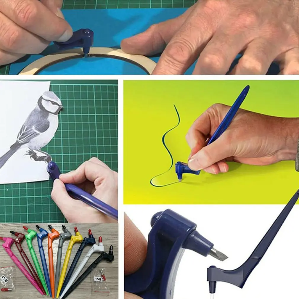 

Инструмент для резки «сделай сам» с 3 головками, режущий инструмент для рукоделия с вращающимся лезвием из нержавеющей стали на 360 °, резак, н...