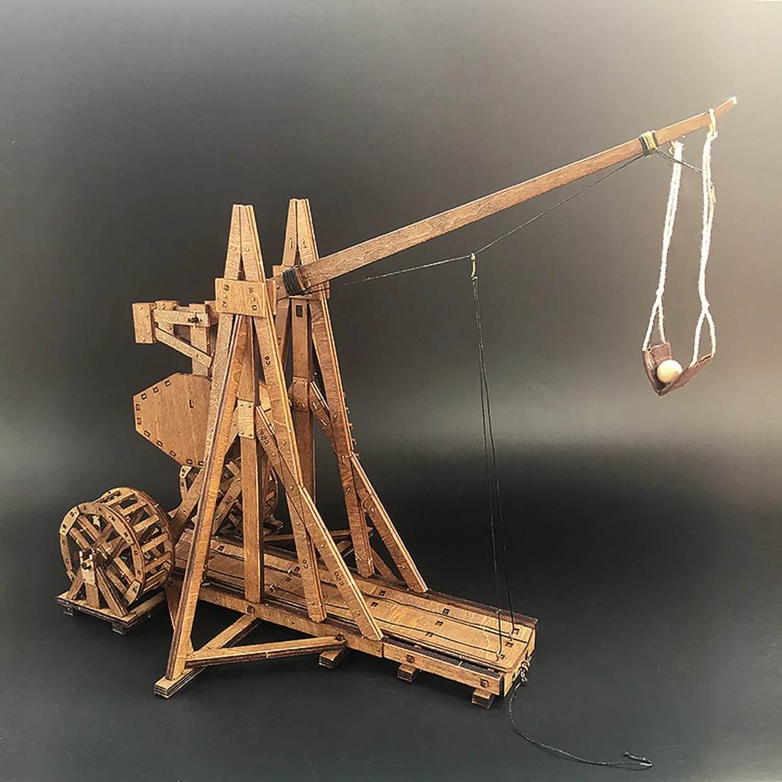 

DIY Ancient Chariot Model Siege Car Wooden 3D Puzzle Model - Counterweight Trebuchet