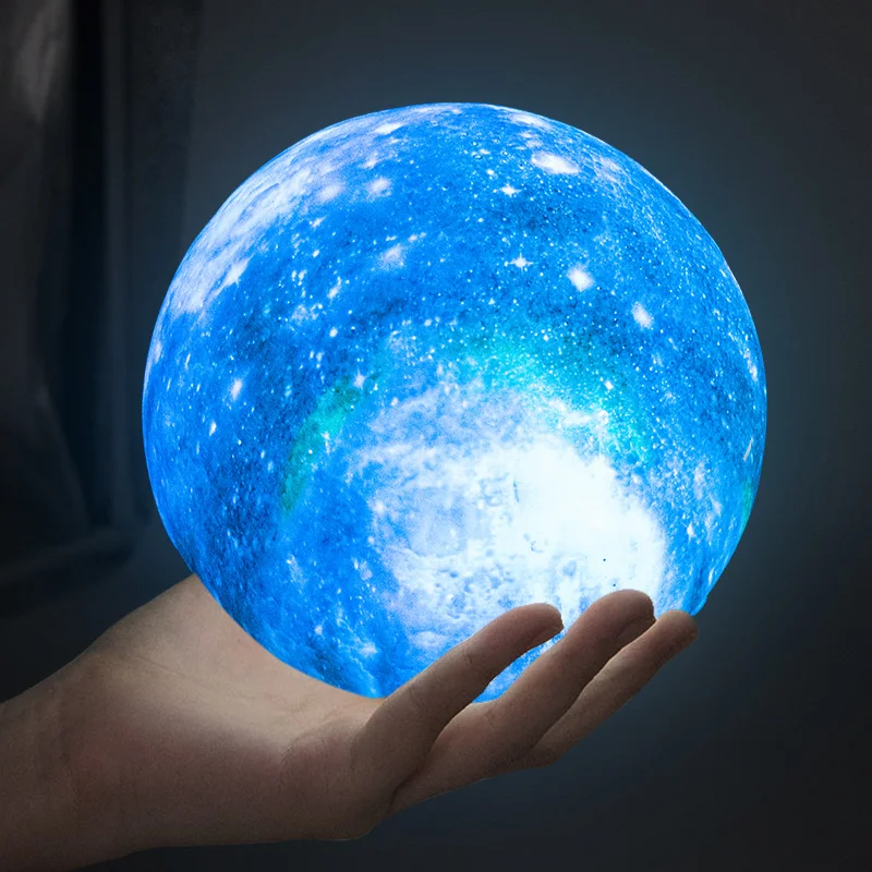 3D Printing Moon Lamp LED Colorful Change Touch Home Decor Creative Gift Usb Night Light Galaxy Kids Birthday | Освещение