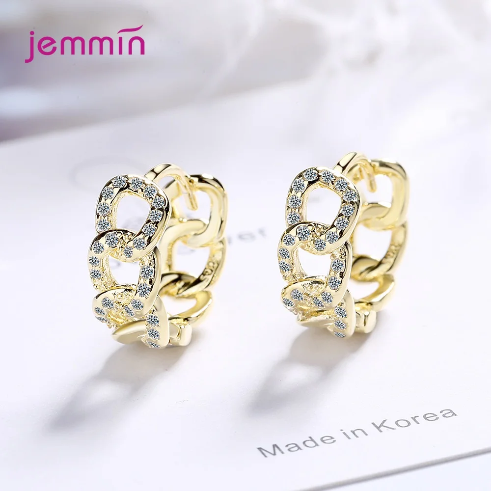 

Cute Gold Crystal Earrings For Women Girls Wedding 2021 Trendy 925 Sterling Silver Fashion Jewelry Valentines Day Gift Wholesale