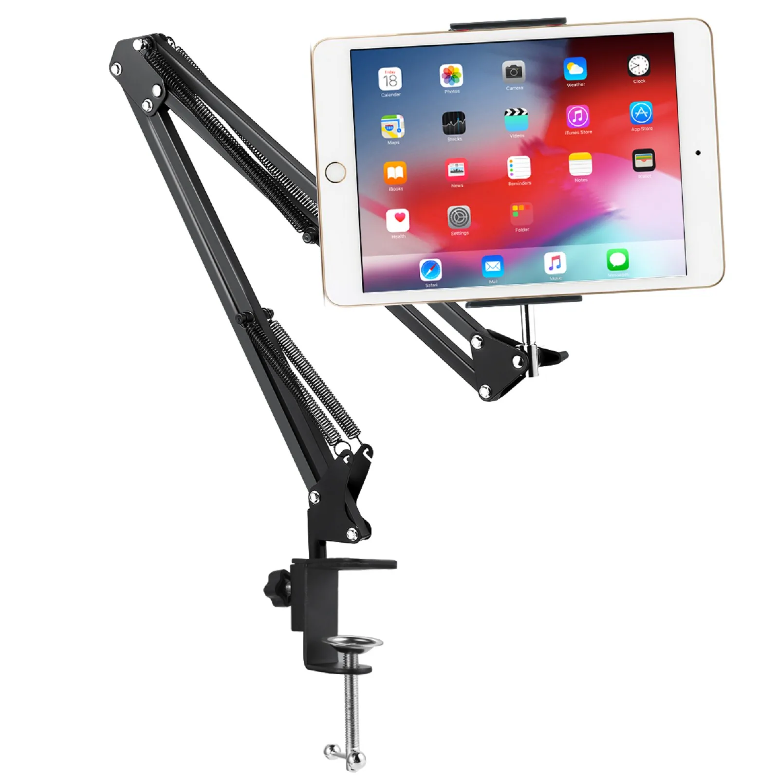 

Cellphone Tablet Holder Stand Adjustable Long Arms Mount Bracket For 12-18CM Wide Mobile Phone Tablets