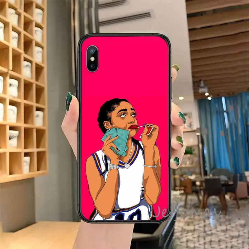 

African Afro Melanin Poppin Black Girl Phone Case for iPhone 11 12 pro XS MAX 8 7 6 6S Plus X 5S SE 2020 XR