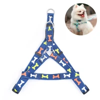 blue puppy leash cat vest outdoor pet supplies cute printed adjustable dog collar suitable for teddy chihuahua dog harnesses