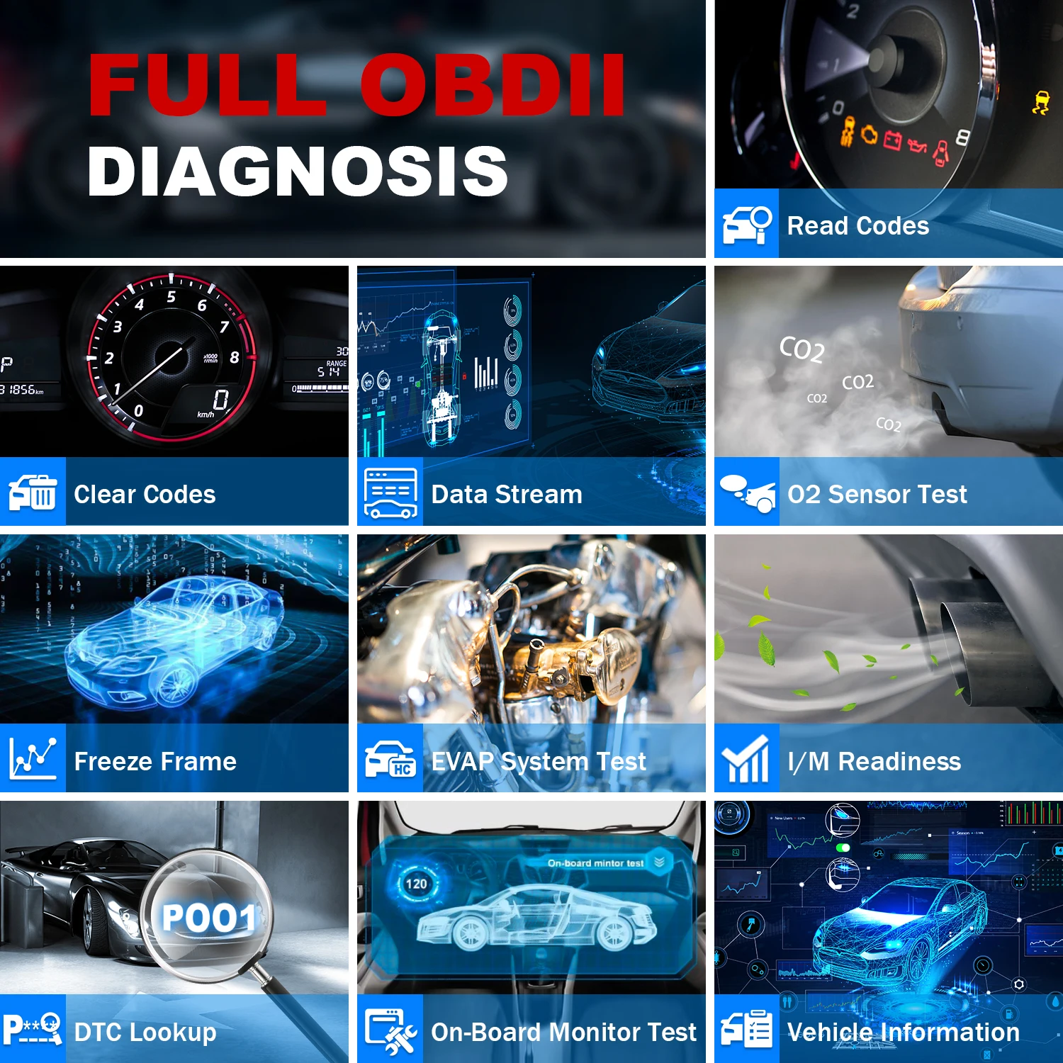 Автомобильный сканер LAUNCH Creader VIII OBD2 для диагностики двигателя система ABS SRS