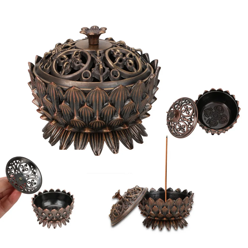 Подставка для курильницы из сплава цинка и меди подставка в форме лотоса