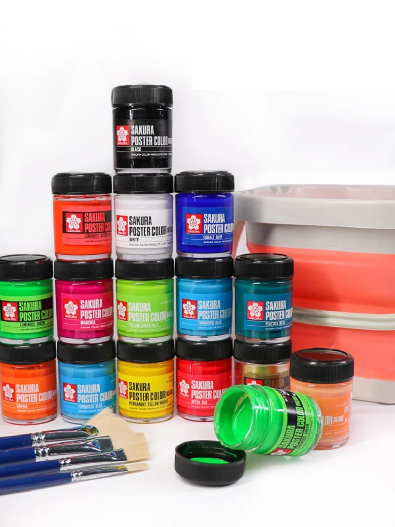 Японская оригинальная краска для гуаши Сакура в бутылке 45 мл Художественная