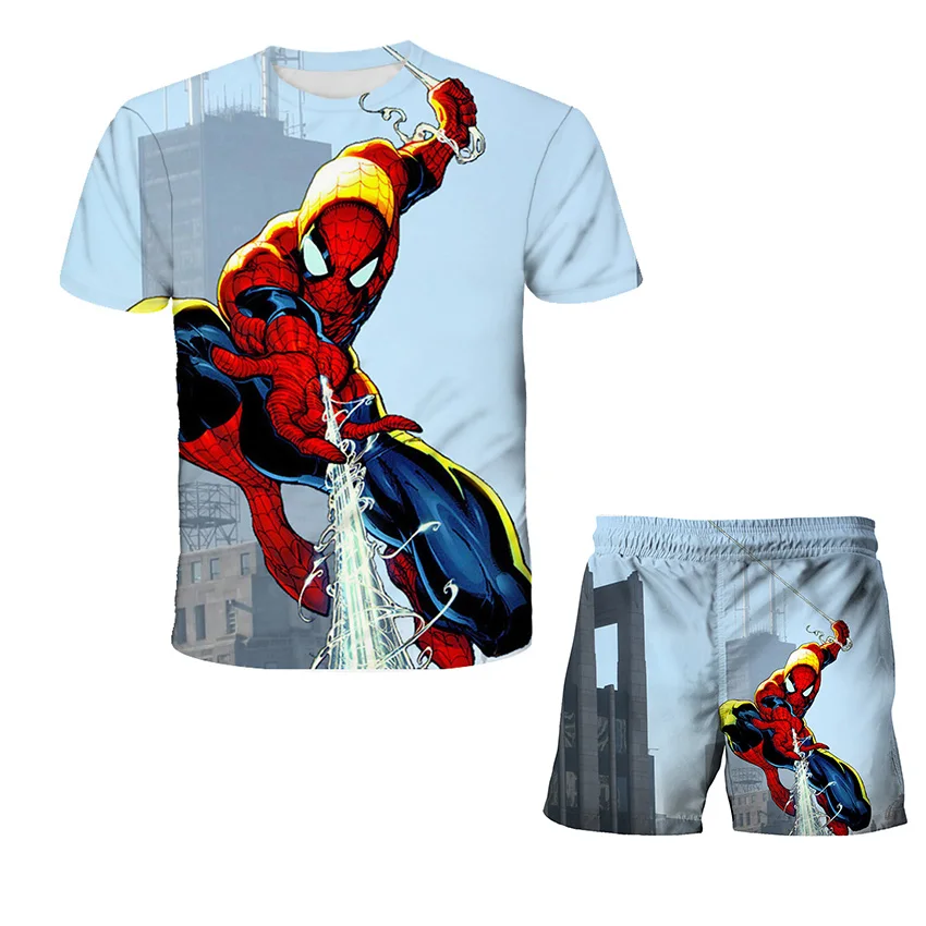 

Super Spidermαn T Shirt Summer Suits Boys Girls Sets Cool Tshirts Pants Sets Super Hero Fashion T-shirt Cartoon Baby boy Sets