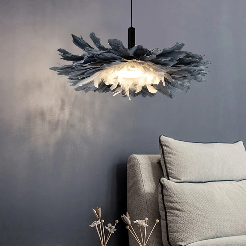 

Nordic Modern Chandelier Feather Led Pendant Lamp Accessories for Living Room Kitchen Decor Bedrooms Dining Room Indoor Lighting