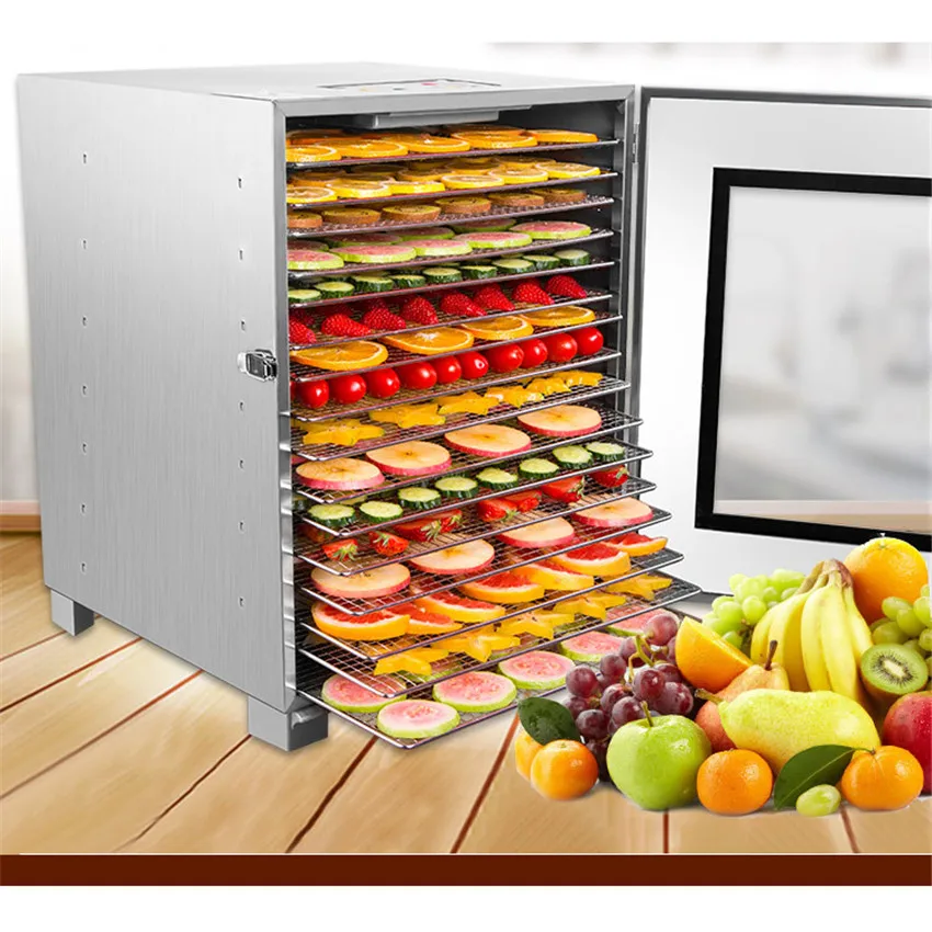 

16 Layer Full Stainless Steel Food Dehydrator Snack Dehydration Fruit Vegetable Drying Machine Flower Tea Dryer Machine DH616