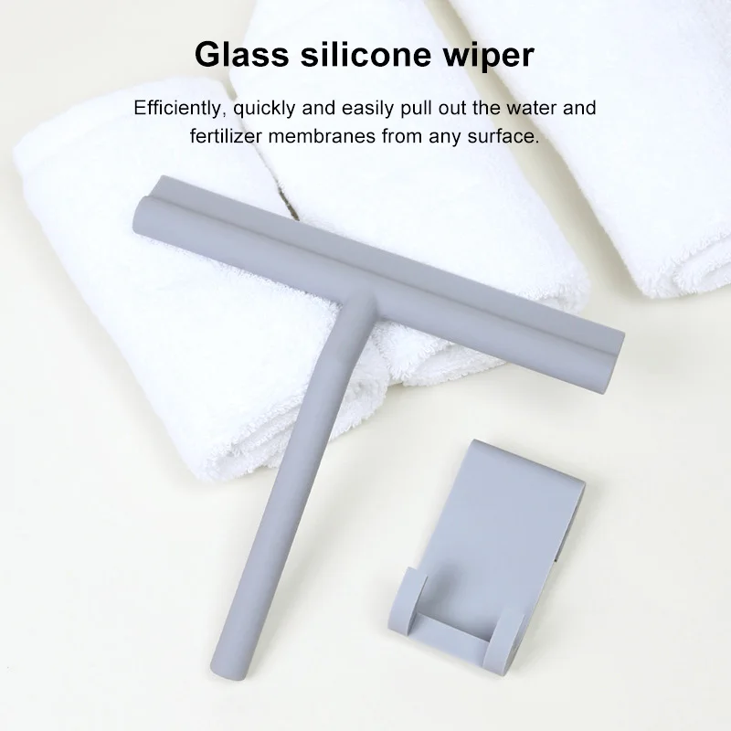 

Shower Squeegee Glass Wiper Scraper Shower Squeegee Cleaner With Silicone Holder Glass Cleaning Bathroom Mirror Wiper Scraper