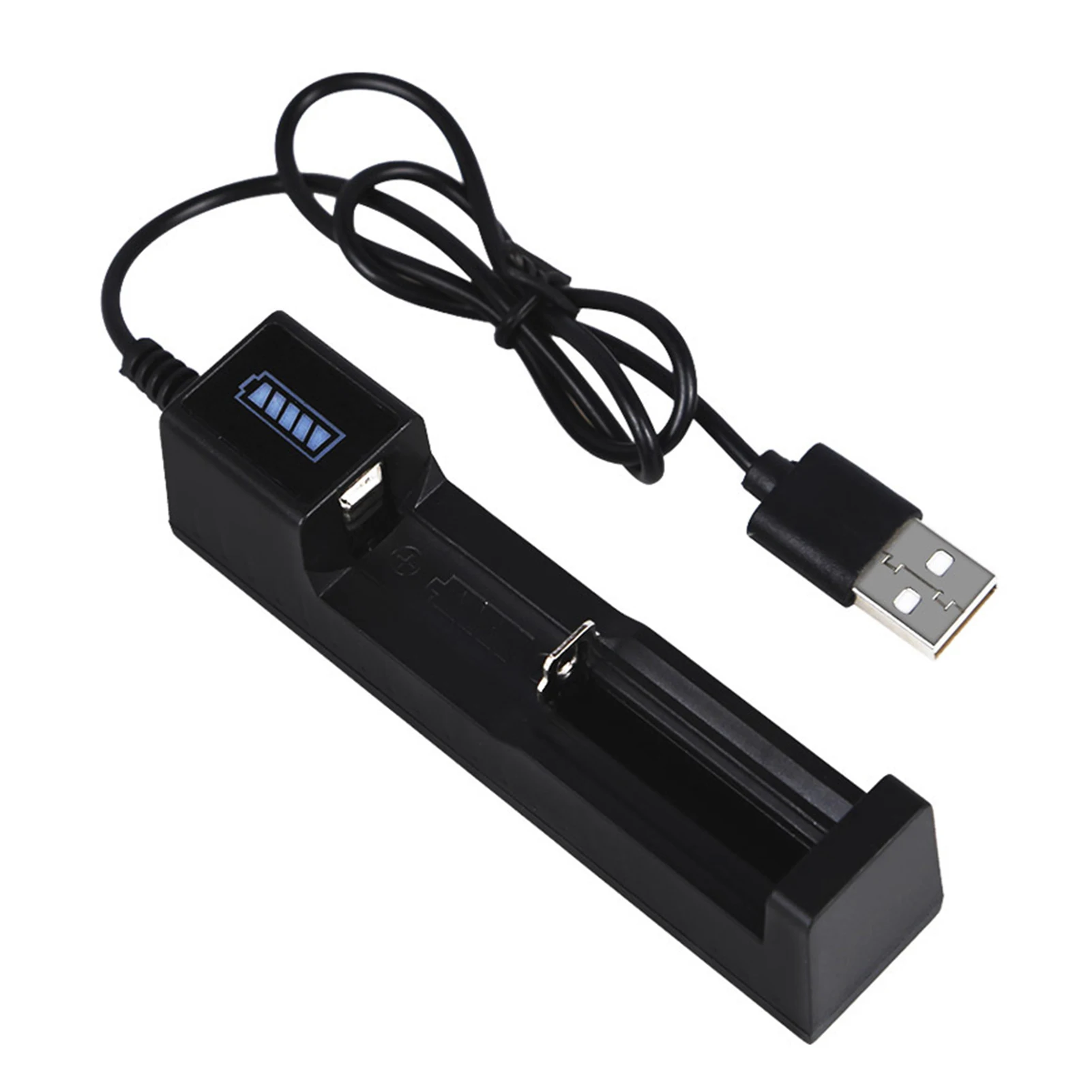 

New Universal 1 Slot Battery USB Charger Adapter LED Smart Chargering For Rechargeable Batteries Li-ion 18650 26650 14500