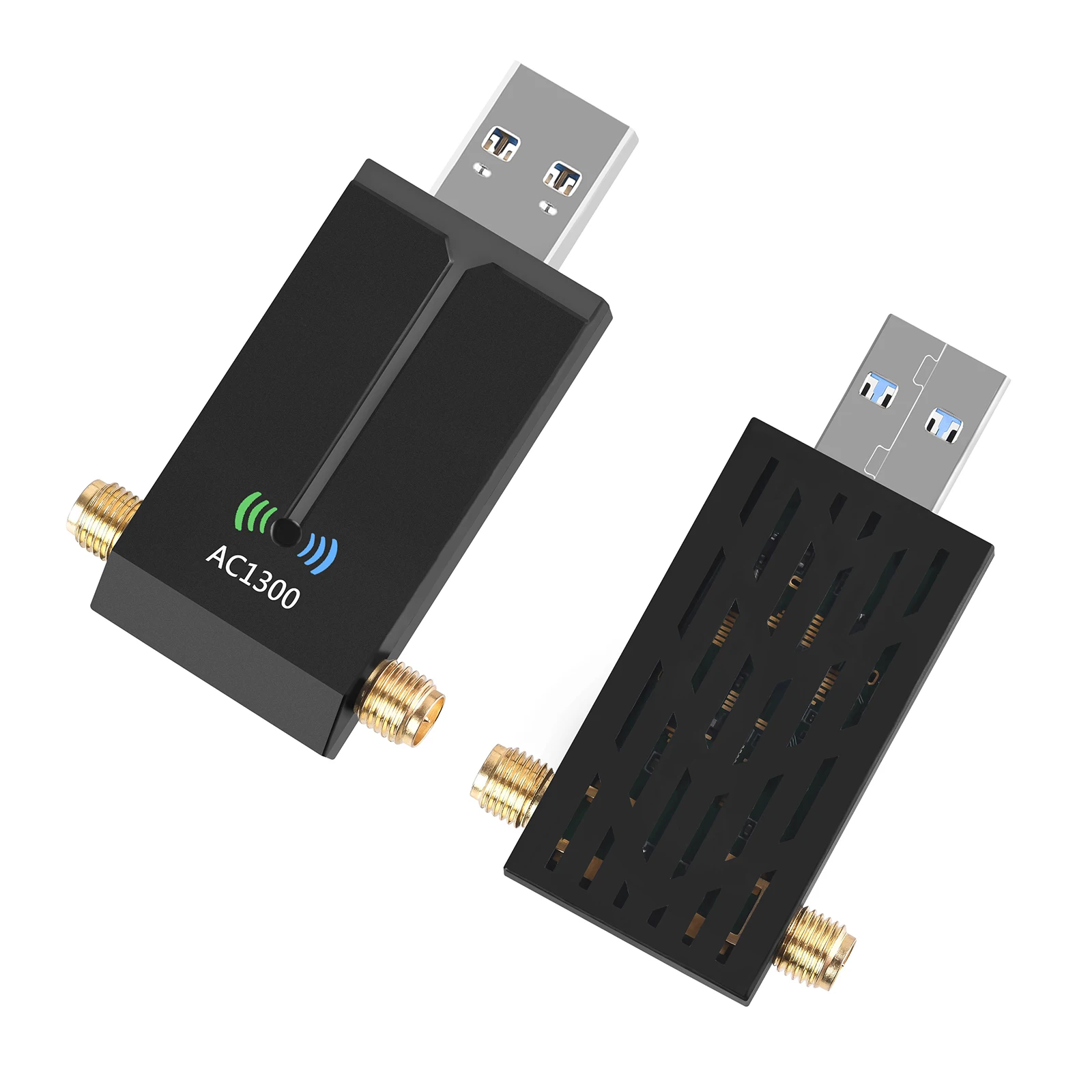 

Newest 2.4G/5.8G Wireless USB WiFi Adapter Laptop Network Card With Dual 5dBi Antennas 1300Mbps