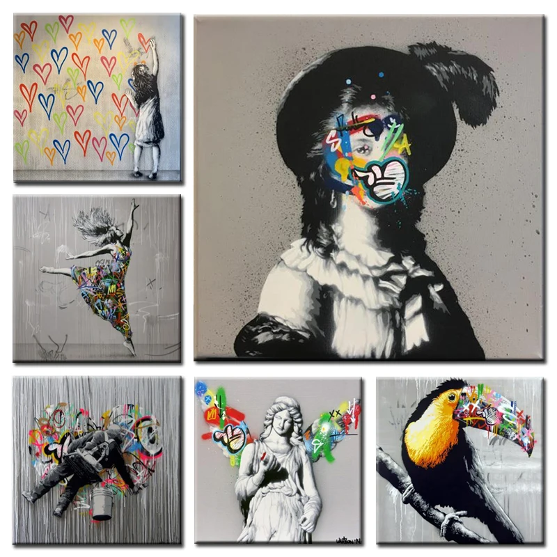 

Animal Abstract Graffiti Art Canvas Banksy Pop Music Street Art Dream Posters and Prints Home Decor Murals Room Decor Aesthetic