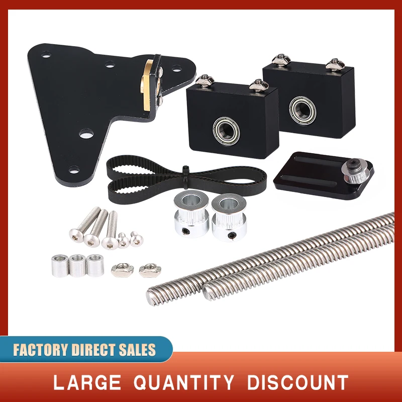 3d printer parts upgrade kits creality ender 3cr10 dual z axis t8 lead screw kits bracket aluminum profile with belt pulley free global shipping