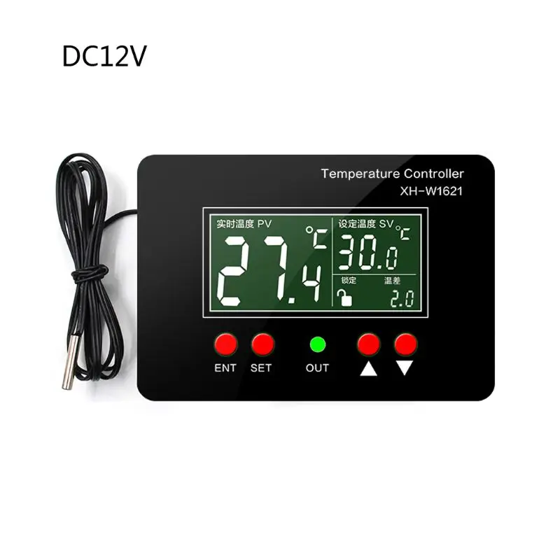 XH-W1621 DC12V/AC220V Digital Thermostat PID Constant Temperature Controller for Incubation Heating Plate with LCD Display | Инструменты