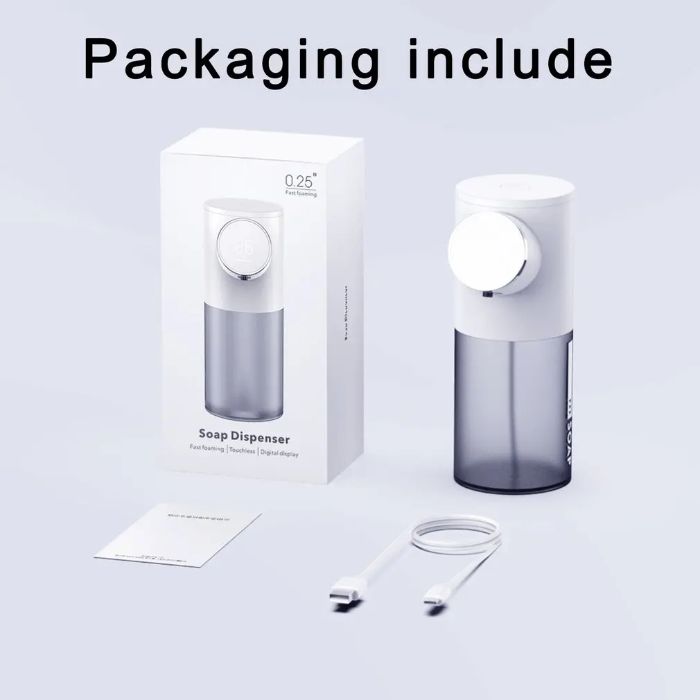 

Automatic Soap Dispenser USB Rechargeable 320ml Liquid Soap Dispensers Digital Display Foam Hand Sanitizer Machine