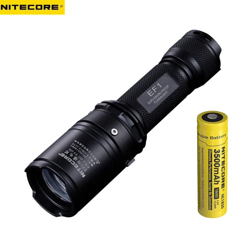 

NITECORE EF1 вспышка светильник CREE XM-L2 U3 830LM взрывозащищенный светодиодный тактический вспышки светильник ProTorch D Ex II C T5 Гб по 18650 Батарея